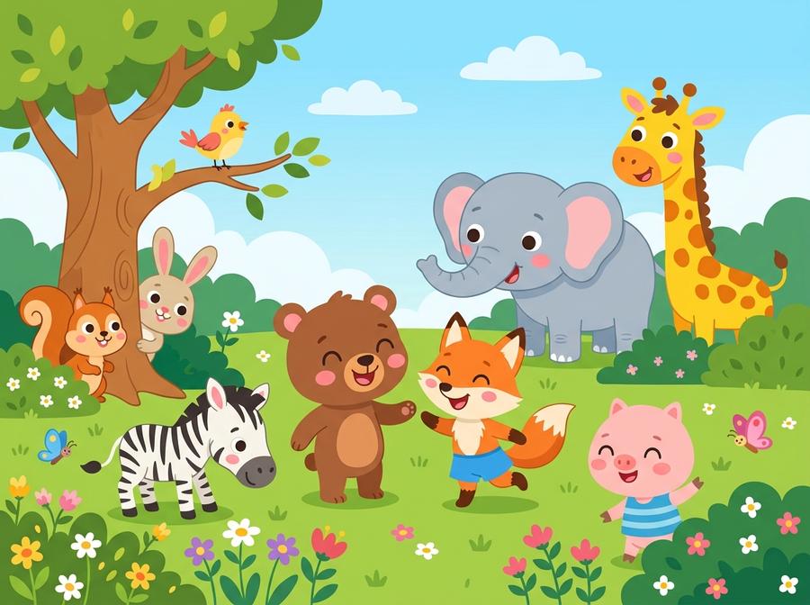 Ilustración de la colección «Cuentos de animales»