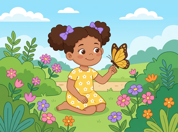 Portada del cuento «Layla y la mariposa de alas doradas»