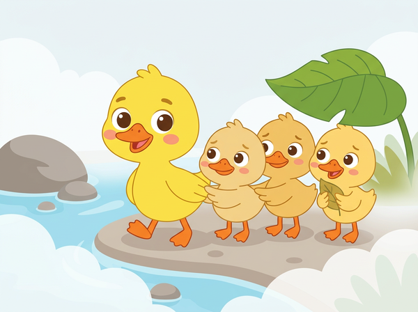 Portada del cuento «Los patitos que se perdieron en la niebla»