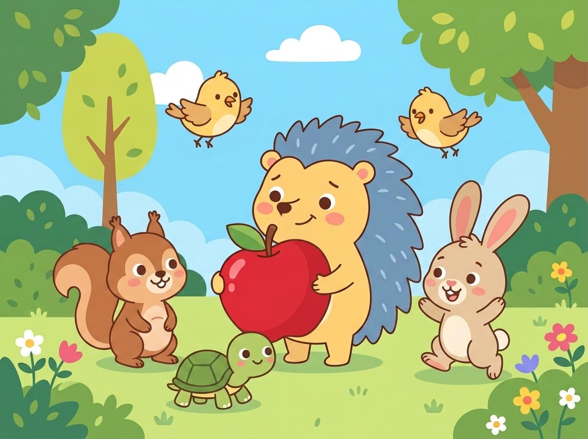 Ilustración 4 de «Tito el Erizo y la Manzana Compartida»