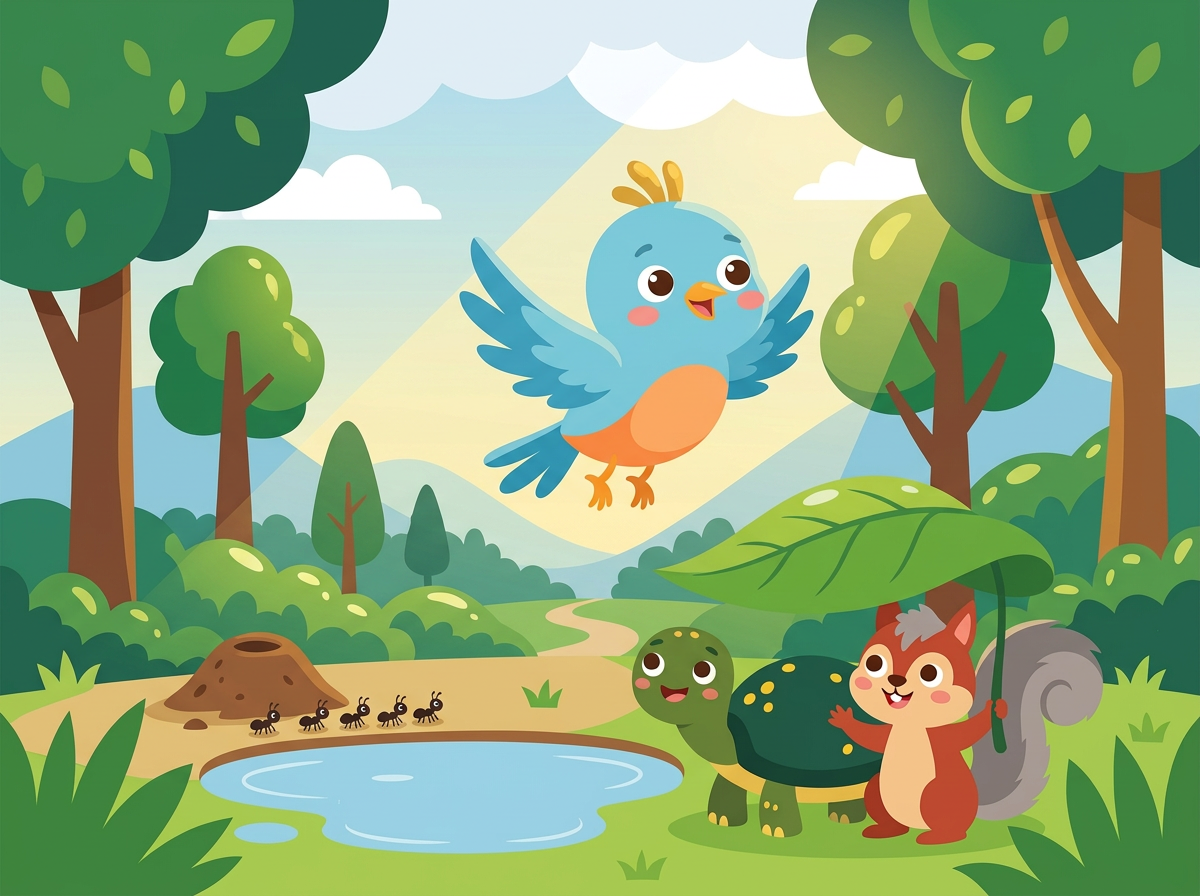 Ilustración 7 de «Tico y la lluvia que no lo dejaba volar»